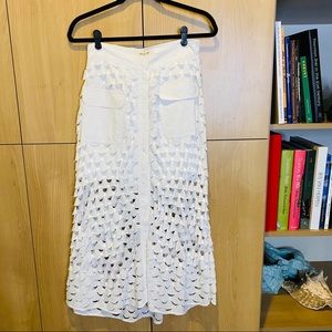 White Paul & Joe giant eyelet skirt